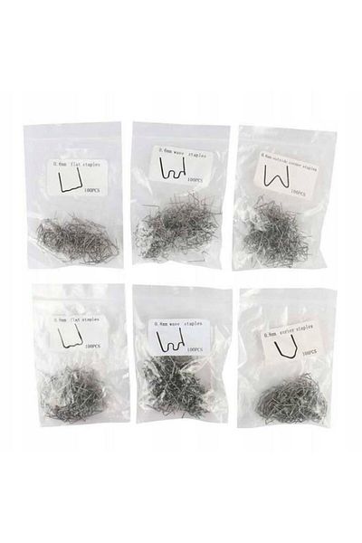 OEM Set of 600 glue tool tips, 6 sizes, for plastic, silver