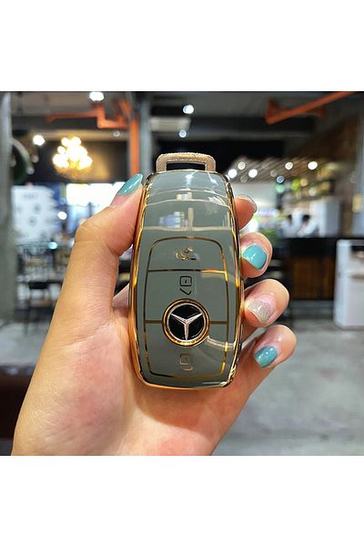 OEM Premium protective cover for car key, Elegance Luxury Cover Key, GREY, compatible with Mercedes Benz