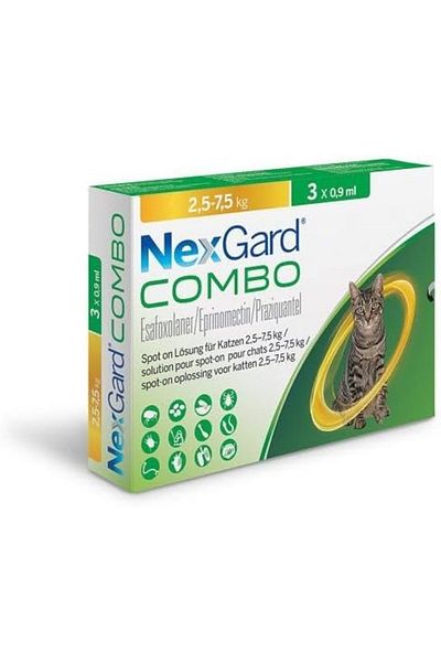 NEXGARD Combo drops against fleas, ticks and helminths for cats (3 pipette) 2.5-7.5 kg