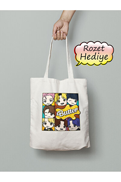 Akumastik حقيبة قماش بي تي اس باتر كيه بوب 35×40 سم - مع هدية روزيت