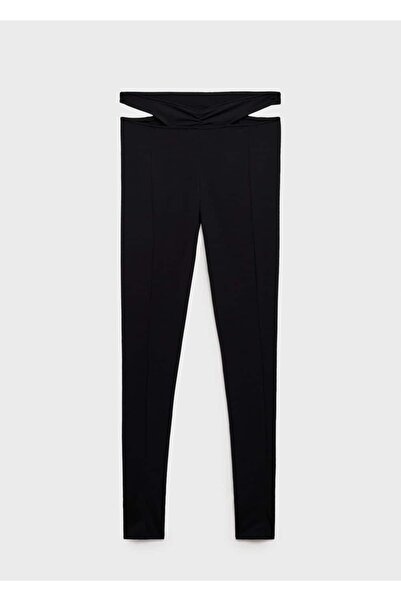 MANGO Woman Cut Out Waist Detailed Leggings