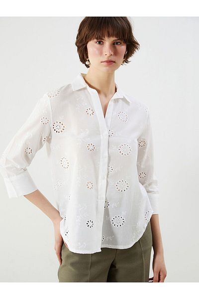 LC Waikiki Γυναικείο πουκάμισο LCWAIKIKI Classic Openwork Brode