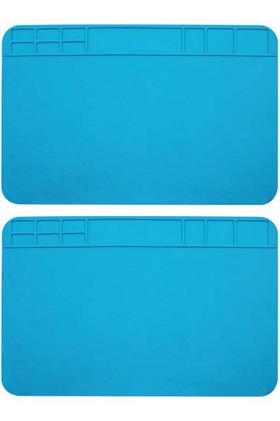OEM Set of 2 glue TOOLS mats, Silicone, 30 x 20 cm, Blue
