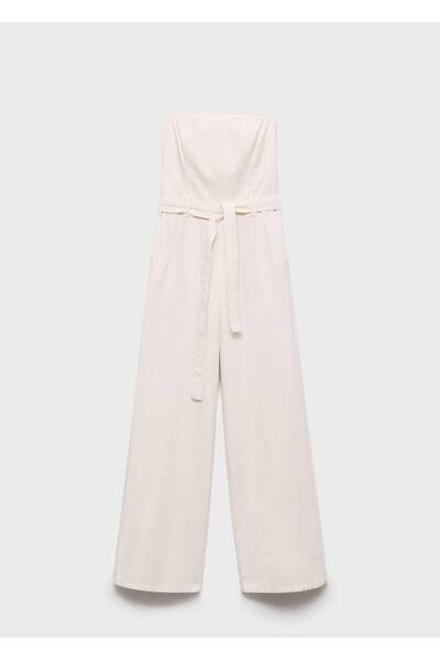 MANGO Woman Kemerli denim tulum