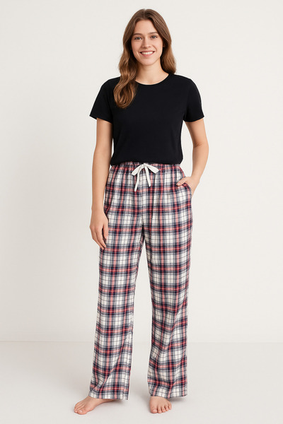 Black Arden Socks Kadın pamuklu Yazlık Pijama Rahat Kalıp Yumuşak Kumaş