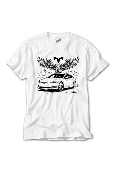 CrowsGate Tesla and Eagle White T-Shirt