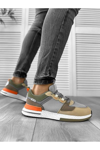 dehaine Men's casual canvas sneakers, B018, brown