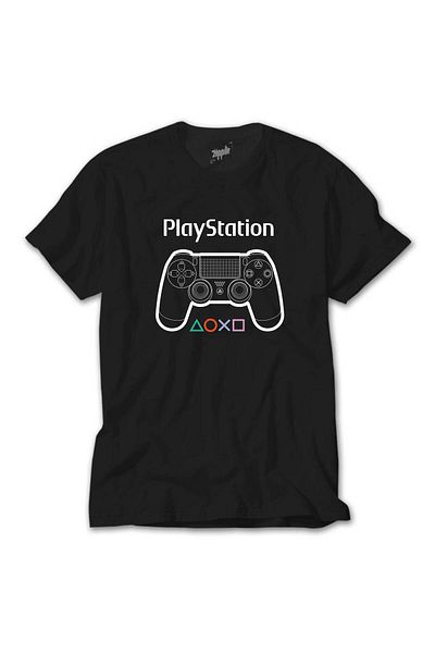 Z zepplin Playstation Gamepad Text Black T-Shirt