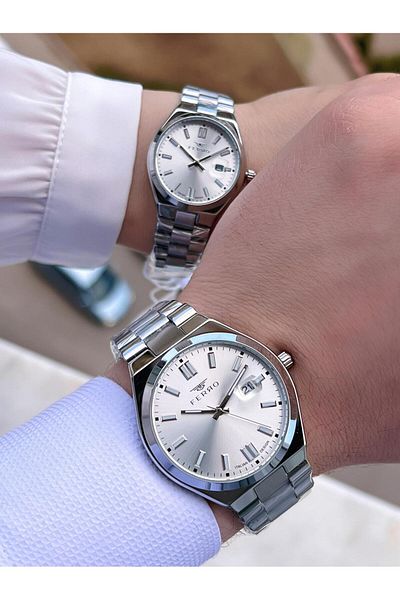 FERRO Special Valentine's Day Combination for Couples 2 Years Warranty 3 Atm Water Resistant Couple Wristwatch Cf.Fr002