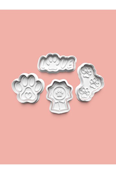 AKTASTORE قالب كوكيز باتي وقالب عجينة السكر، مجموعة من 4 قطع 0595-set