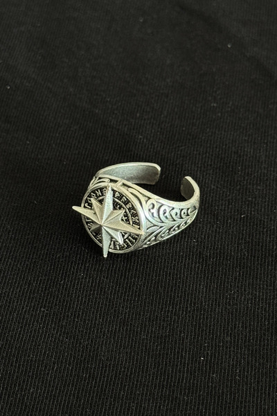 cheetahquality Compass Vip a Grade Tarnish Resistant Adjustable Men's Ring