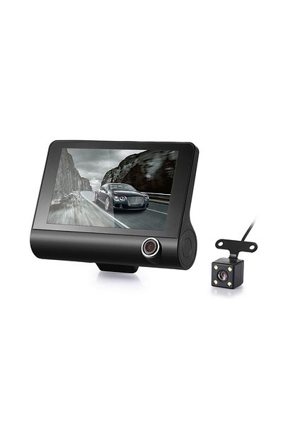 OEM Cameră DVR auto Full HD 1080p, microSD, senzor G, TripleX, cameră interioară, ecran de 4 inch, negru