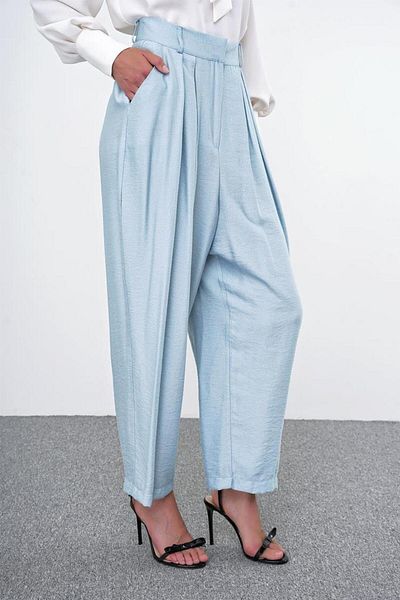 Betül Nayir Pleated Aqua Shalwar Trousers P-0187