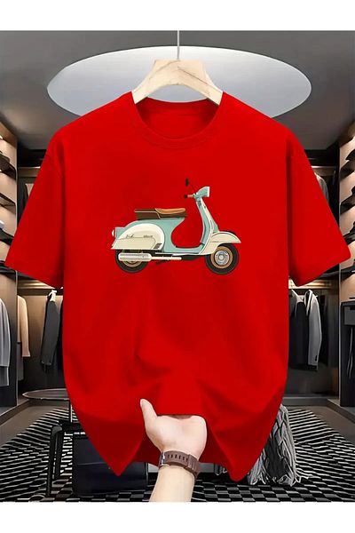 Koklonmoda Unisex Scooter Printed Oversize T-Shirt