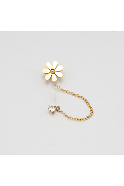Piercing by Sever Zincirli Çiçek Ve Taş Çelik Pıercıng… Altın/gold Renkli Ve ...