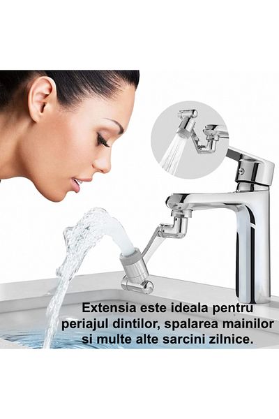OEM Prelungitor pentru robinet, adaptor flexibil universal, rotație de 1080 de grade