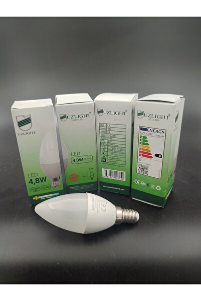 KUĞULU LED AMPUL (E.14) MUM AMPUL.GÜN IŞIĞI (4,8Watt=40Watt)(4.Adetli paket)