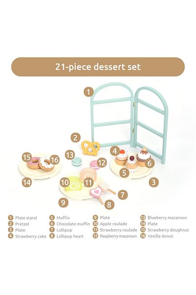 Picodino Set Joc de Rol, Servirea Mesei, din Lemn, 33 Piese