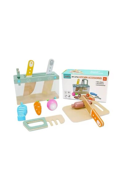 Picodino Set de Joaca cu Cutit din Lemn pentru Copii, Accesorii de Bucatarie ...