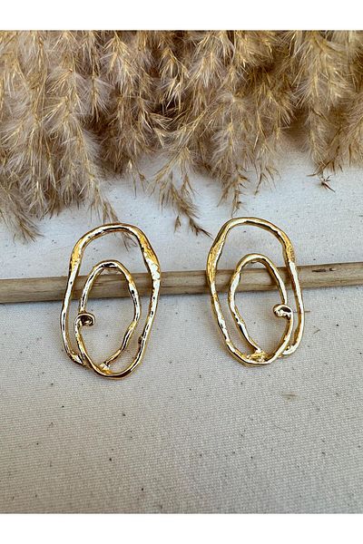 nidistore Gold Color Spiral Shaped Earrings