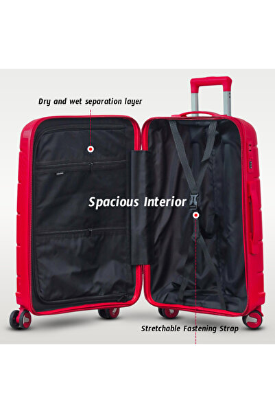 ZAAPPY Lightweight Pp 24 Inch [20-25kg] Spinner Wheel, Hard Shell, Unbreakable Luggage