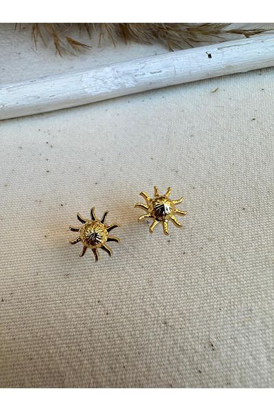 nidistore Gold Color Mini Sun Shaped Earrings