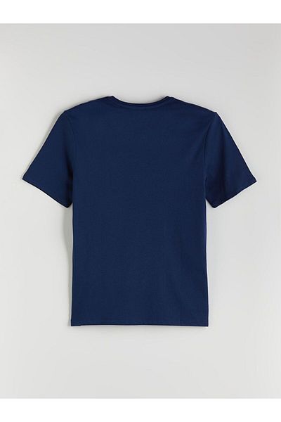 LC Waikiki Southblue Crew Neck Printed Combed Cotton Men's T-Shirt