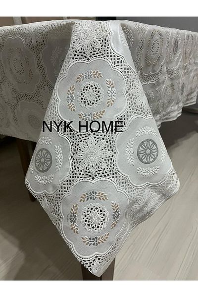 NYK HOME Față de masă ștergabilă din PVC de lux cu model de paie Toate culorile și dimensiunile ALB CULOARE GRI