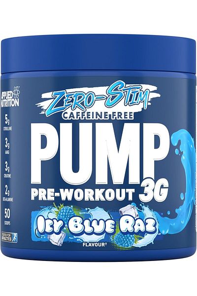 applied nutrition Pump 3G Non-Stimulant Pre-Workout Powder - Blue Raspberry Flavor, 375g