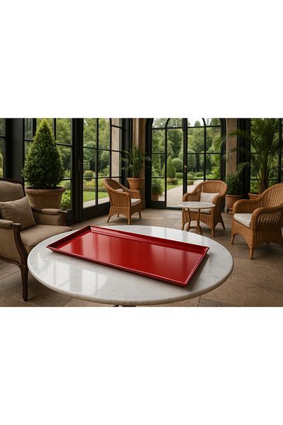 Davet Red Unbreakable Melamine Presentation Plate 35cm * 18 cm - Unbreakable Melamine
