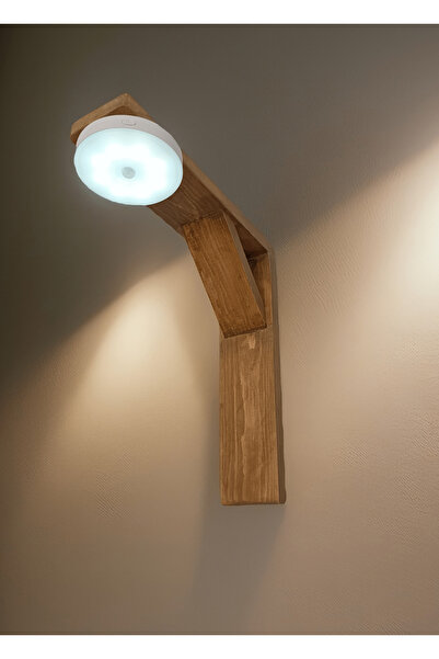 Genel Markalar Doğal Ahşap Duvar Apliği Sensörlü