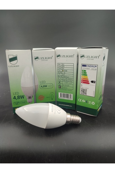 KUĞULU LED AMPUL (E.14) MUM AMPUL.GÜN IŞIĞI (4,8Watt=40Watt)(4.Adetli paket)