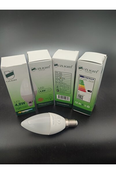 KUĞULU LED AMPUL (E.14) MUM AMPUL.GÜN IŞIĞI (4,8Watt=40Watt)(4.Adetli paket)