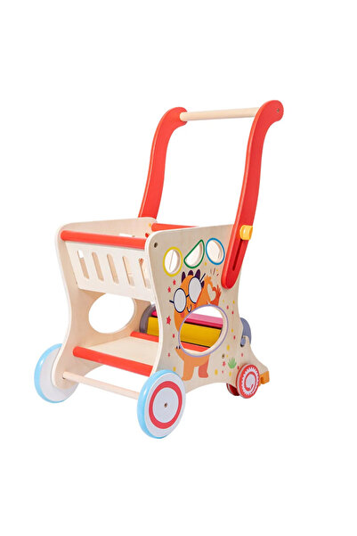 Picodino Ξύλινο καρότσι παιχνιδιών με γεωμετρικά σχήματα, 52x31x25 εκ., 3 ετών+