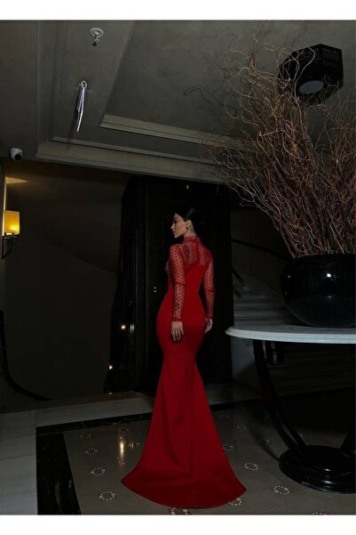 Modafeminen Asra Tulle Detail csillogó estélyi ruha piros 583080