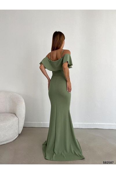 Modafeminen Βραδινό φόρεμα μάξι με λεπτομέρεια στο πέτο και φόρεμα αποφοίτησης Mint 582587