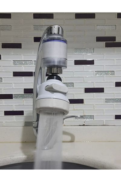 storeks Anti-Limescale 360 Degree Rotating Movable Tap Head with Filter - 3 Functions - Cream ( 336336 )