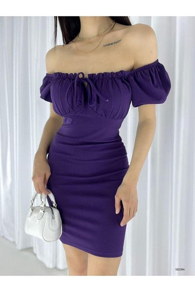 Modafeminen Madonna Collar Imported Crepe Fabric Purple 582394