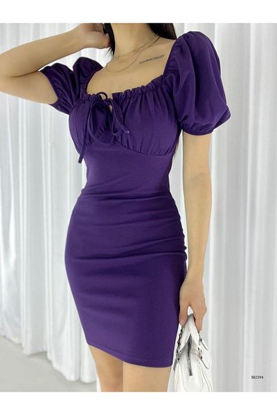 Modafeminen Madonna Collar Imported Crepe Fabric Purple 582394