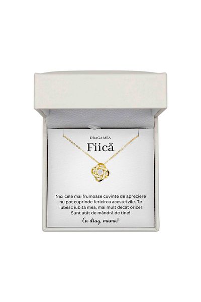 The Jewel Heart Colier Deosebit Pentru Fiică – Bijuterie Din Argint 925 Placat cu Aur 14K, Cutie Cu Lumină