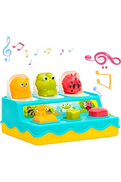 Moon Pop-Up Animals Toy – Interactive Sensory Toy with Music, Sounds & Melodies – Port