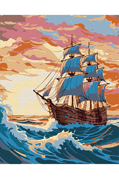 İZSA HOBİ Sayılarla Boyama Hobi Seti 40x50 Çerçeveli Numaralı Tuval Fırça Boy...