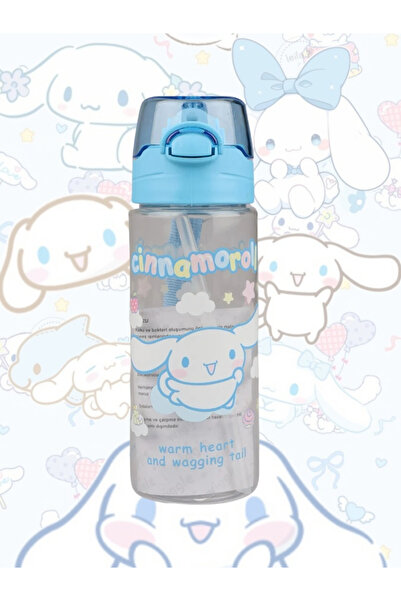 ÖZ OFİS Lisanslı Cinnamoroll 500ml Pipetli Kilitlenebilir Kapak Matara