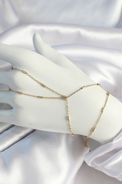NEZADE STORE Brass Gold Color Piece Chain Şahmeran - Tj-Sn640
