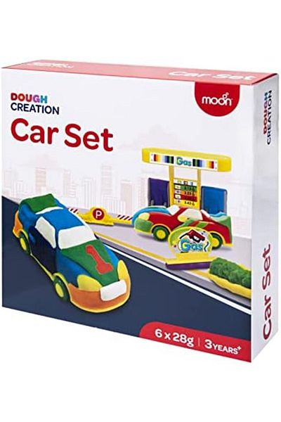 Moon Dough Creation Car Set – Educational Playdough for Kids with Cutters Tools – Non Toxic