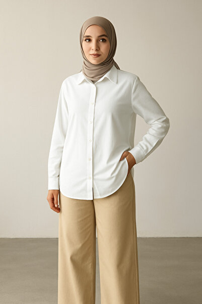 Paw Garage Γυναικείο καλοκαιρινό πουκάμισο με χιτζάμπ Olivia oversized από βαμβακερό ύφασμα