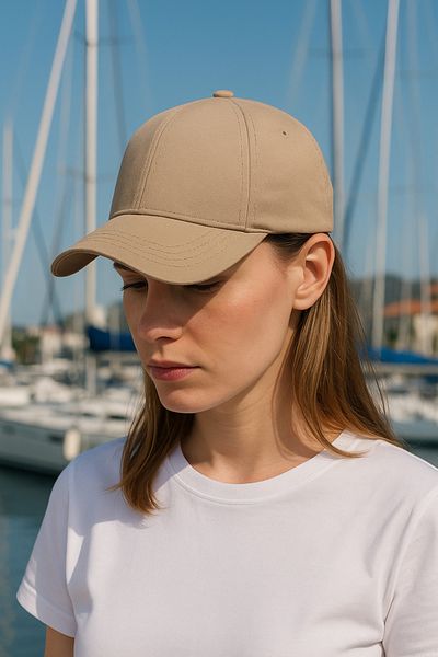 LAGRANZE Dark Beige Cotton Women's Hat