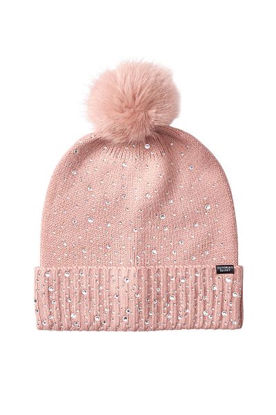 Victoria's Secret Hat, Pom Pom Luxe Blush, Victoria's Secret