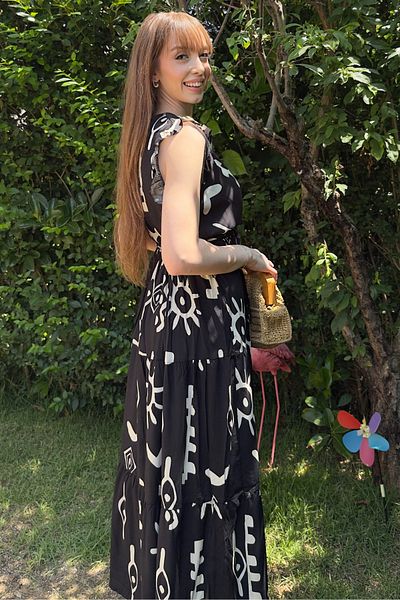 Dilay Gökoğlu Butik Rochie midi cu model cu detaliu pe spate