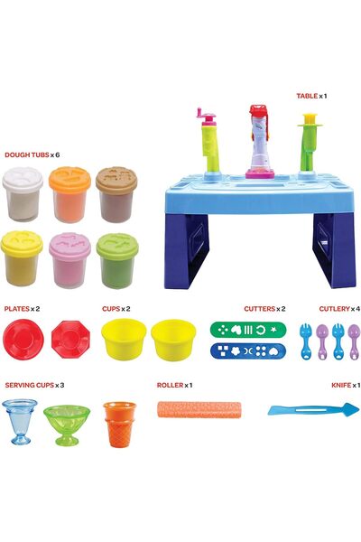 The Moon Brand Dough Creation Ice Cream Table – Playdough for Kids – 6 x 56g